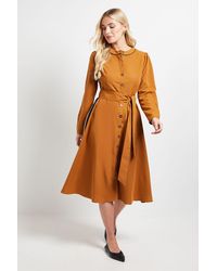 Wallis - Petite Side Stripe Tie Waist Midi Dress - Lyst