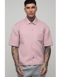 BoohooMAN - Tall Oversized Boxy Scuba Marl Shirt - Lyst