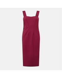 BOSS - Dizena Sweetheart Neck Sleeveless Midi Dress - Lyst