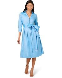 Adrianna Papell - Taffeta Shirt Midi Dress - Lyst