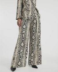 River Island - Wide Leg Trousers Snake Viscose - Lyst