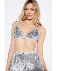 MissPap - Premium Mixed Sequin Embellished Bralet - Lyst