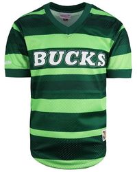 Mitchell & Ness - Nba Bucks Wordmark Mesh T-Shirt - Lyst