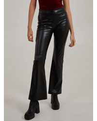 Pink Vanilla - Flare Leather Look Trousers - Lyst