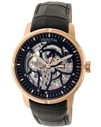 Heritor - Ryder Skeleton Leather-Band Watch - Lyst