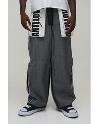BoohooMAN - Reverse Graphic Pocket Baggy Fit Jeans - Lyst