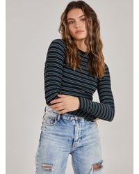 Pink Vanilla - Striped Long Sleeve Top - Lyst