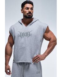 BoohooMAN - Active Boxy Sleeveless Hoodie V Neck - Lyst
