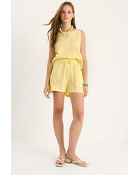 Bianco Lucci - Short High Waist Two-Piece Coord Set With Button Closure - Lyst