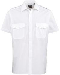 PREMIER - Short Sleeve Pilot Plain Work Shirt - Lyst
