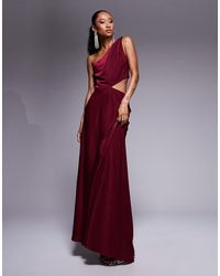 ASOS - Satin Twist Strap Cut Out Maxi Dress - Lyst