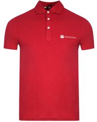 Aquascutum - Aldis Crest Block Logo Polo Shirt Cotton - Lyst