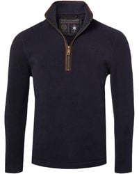 Holland Cooper - Country Fleece Half Zip Ink Cotton - Lyst