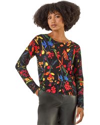 Roman - Floral Print Soft Knit Jumper - Lyst