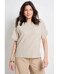 PRINCIPLES - Textured Stripe Blouse - Lyst