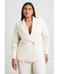 Boohoo - Plus Trim Volume Sleeve Blazer - Lyst