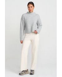 Dilvin - High-Waist Wide-Leg Knit Trousers - Lyst