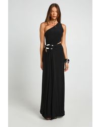 Boohoo - Asymmetric Cut Out Trim Detail Maxi Dress - Lyst