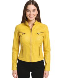 Infinity Leather - Casual Slim-Fit Biker Jacket-Tulsa Lamb Leather - Lyst