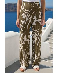 Roman - Floral Mono Wide Leg Trouser - Lyst