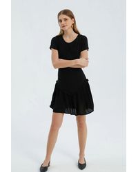 Hiccup - Round Neck Ruffle Short Sleeve Mini Dress - Lyst