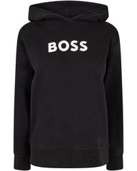 BOSS - Edelight Hooded Neck Long Sleeve Sweatshirt - Lyst