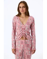 Penti - Postcard Pointel Long Sleeve T-Shirt Pyjama Top - Lyst