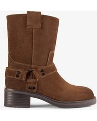 Clarks - Chai Bliss Dark Tan Suede Boots - Lyst