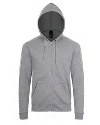 Sol's - Stone Zip Up Plain Hoodie Marl) - Lyst