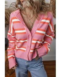 Azura Exchange - Striped Knit Cardigan - Lyst