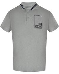 Moschino - Love Box Logo Polo Shirt Cotton - Lyst