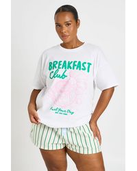 Boohoo - Plus Breakfast Club Printed T Shirt - Lyst