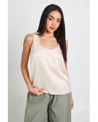 Boohoo - Scoop Neck Lace Cami Top - Lyst