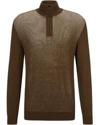 BOSS - Funnel Neck Long Sleeve Regular Fit Sweater - Lyst