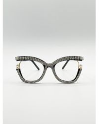 SVNX - Festival Diamante With Pearls Cateye Glasses - Lyst