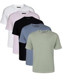 French Connection - 5 Pack Cotton Crew Neck Short Sleeve T-Shirts - Lyst