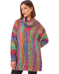 Roman - Boucle Stripe Cowl Neck Jumper - Lyst