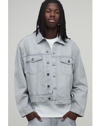 BoohooMAN - Essential Oversized Boxy Denim Jacket - Lyst