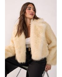 Nasty Gal - Tipped Faux Fur Crop Jacket - Lyst