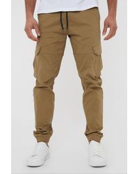 Threadbare - Light 'Belfast' Cotton Jogger Style Cargo Trousers With Stretch - Lyst