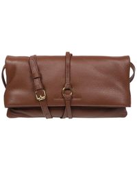 Pure Luxuries - 'Selene' Dark Nappa Leather Cross Body Clutch Bag - Lyst