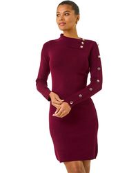 Roman - Button Detail Roll Neck Jumper Dress - Lyst
