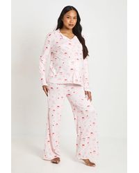 Boohoo - Maternity Croissant And Jam Long Sleeve And Trouser Pyjama Set - Lyst