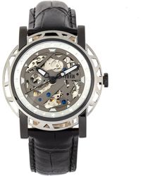 Reign - Stavros Automatic Skeleton Leather-Band Watch - Lyst