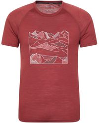 Mountain Warehouse - 'Quest' Merino Printed Graphic T-Shirt Casual Short Sleeve Crew Tee Top - Lyst