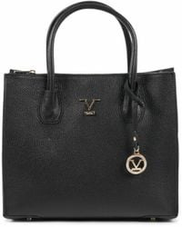 V Italia Versace 1969 Leather Croc embossed satchel handbag made in Italy  Black
