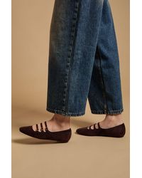 Oasis - Madalena Faux Suede Multi Maryjane Ballet Pumps - Lyst