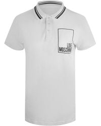 Moschino - Love Box Logo Polo Shirt Cotton - Lyst