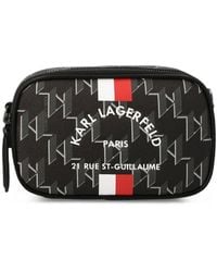 Karl Lagerfeld - Polyurethane Adjustable Strap Across-Body Bag With Multiple Pockets - Lyst