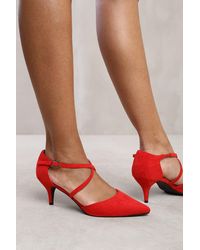 Where's That From - Wheres 'Yardley' Low Kitten Heel With Crossover Strap - Lyst